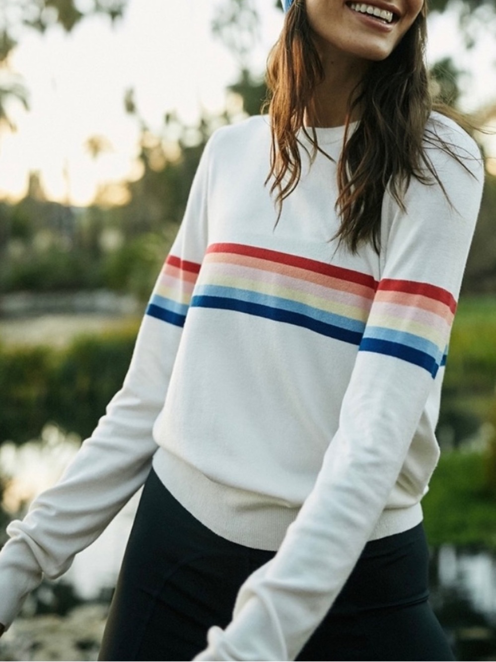 Spiritual Gangster x Madeleine Thompson Rainbow Sweater Large